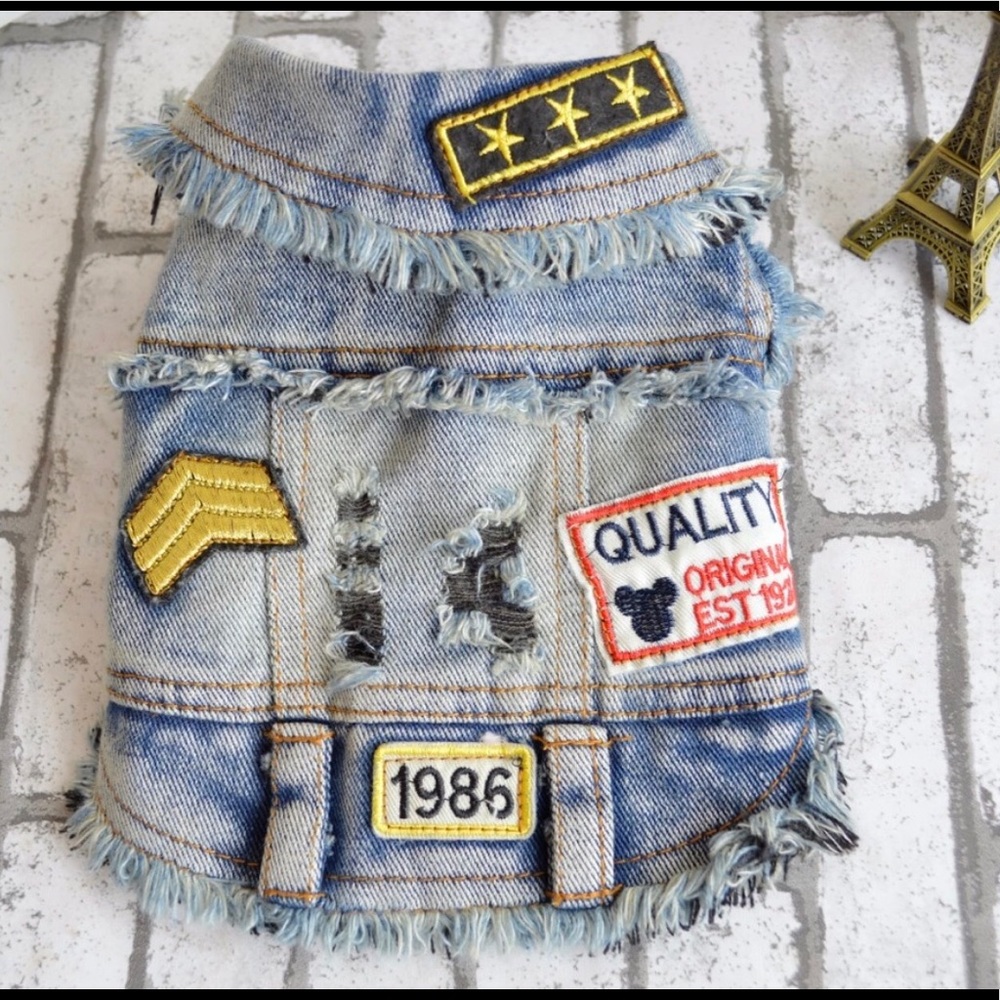 NWT cool denim pet vest jacket